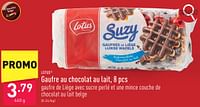 Promotions Gaufre au chocolat au lait - Lotus Bakeries - Valide de 06/05/2024 à 12/05/2024 chez Aldi