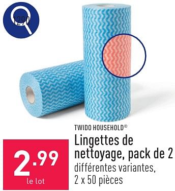 Promoties Lingettes de nettoyage - Twido - Geldig van 06/05/2024 tot 12/05/2024 bij Aldi