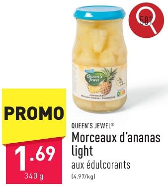 Promoties Morceaux d’ananas light - Queen's Jewel - Geldig van 06/05/2024 tot 12/05/2024 bij Aldi