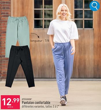 Promoties Pantalon confortable - UP2Fashion - Geldig van 06/05/2024 tot 12/05/2024 bij Aldi