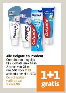 Promotions Colgate max fresh - Colgate - Valide de 29/04/2024 à 05/05/2024 chez Albert Heijn