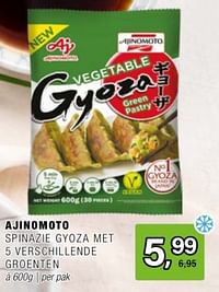 Ajinomoto spinazie gyoza met 5 verschillende groenten-Ajinomoto 