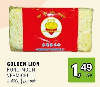 Promoties Golden lion kong moon vermicelli - Golden Lion - Geldig van 24/04/2024 tot 14/05/2024 bij Amazing Oriental