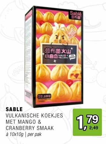Promoties Sable vulkanische koekjes met mango + cranberry smaak - Sable - Geldig van 24/04/2024 tot 14/05/2024 bij Amazing Oriental