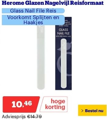 Promoties Herome glazen nagelvijlreisformaat - Herome - Geldig van 29/04/2024 tot 05/05/2024 bij Bol.com