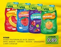 Vitago fruitdrankjes in de smaken appel banaan aardbei bessen sinaasappel-Vitago!