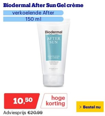 Promoties Biodermal after sun gel creme - Biodermal - Geldig van 29/04/2024 tot 05/05/2024 bij Bol.com