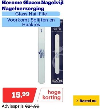 Promoties Herome glazennagelvijl nagelverzorging - Herome - Geldig van 29/04/2024 tot 05/05/2024 bij Bol.com