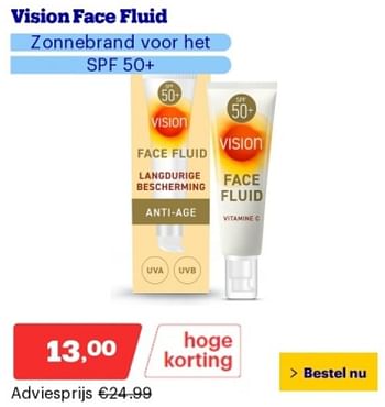 Promoties Vision face fluid - Vision - Geldig van 29/04/2024 tot 05/05/2024 bij Bol.com