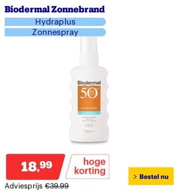 Promoties Biodermal zonnebrand - Biodermal - Geldig van 29/04/2024 tot 05/05/2024 bij Bol.com
