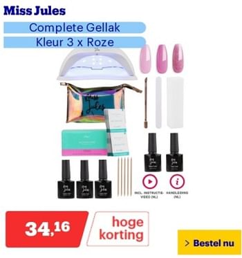 Promoties Miss jules complete gellak - Miss jules - Geldig van 29/04/2024 tot 05/05/2024 bij Bol.com