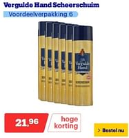 Promoties Verguide hand scheerschuim - De Vergulde Hand - Geldig van 29/04/2024 tot 05/05/2024 bij Bol.com