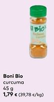 Promotions Boni bio curcuma - Boni - Valide de 24/04/2024 à 21/05/2024 chez Bioplanet