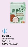 Promotions Boni bio lait de coco - Boni - Valide de 24/04/2024 à 21/05/2024 chez Bioplanet