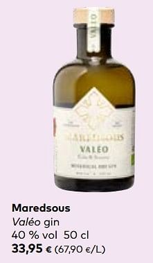 Promoties Maredsous valéo gin - Maredsous - Geldig van 24/04/2024 tot 21/05/2024 bij Bioplanet