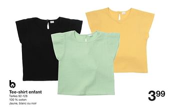 Promotions Tee-shirt enfant - Produit maison - Zeeman  - Valide de 27/04/2024 à 03/05/2024 chez Zeeman