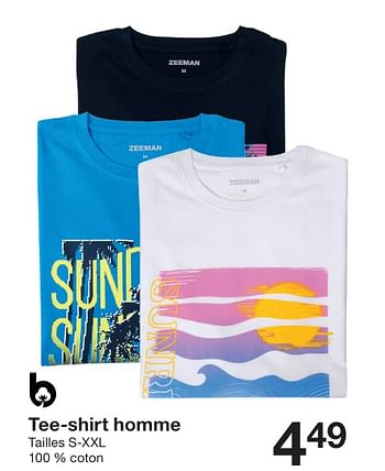 Promoties Tee-shirt homme - Huismerk - Zeeman  - Geldig van 27/04/2024 tot 03/05/2024 bij Zeeman