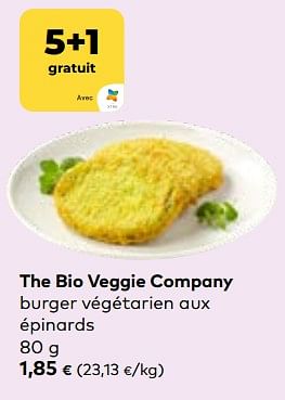 Promotions The bio veggie company burger végétarien aux épinards - The Bio Veggie Company - Valide de 24/04/2024 à 21/05/2024 chez Bioplanet