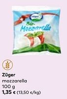 Promotions Züger mozzarella - Zuger - Valide de 24/04/2024 à 21/05/2024 chez Bioplanet