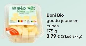 Promoties Boni bio gouda jeune en cubes - Boni - Geldig van 24/04/2024 tot 21/05/2024 bij Bioplanet