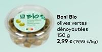 Promotions Boni bio olives vertes dénoyautées - Boni - Valide de 24/04/2024 à 21/05/2024 chez Bioplanet