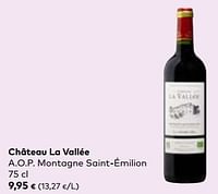 Promotions Château la vallée a.o.p. montagne saint-émilion - Vins rouges - Valide de 24/04/2024 à 21/05/2024 chez Bioplanet