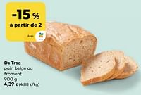 Promotions De trog pain belge au froment - De Trog - Valide de 24/04/2024 à 21/05/2024 chez Bioplanet