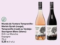 Promotions Mundo de yuntero tempranillomerlot-syrah rouge , tempranillo (rosé) ou verdejosauvignon blanc blanc d.o. la mancha espagne - Vins rouges - Valide de 24/04/2024 à 21/05/2024 chez Bioplanet