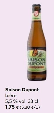 Promoties Saison dupont bière - Saison Dupont - Geldig van 24/04/2024 tot 21/05/2024 bij Bioplanet