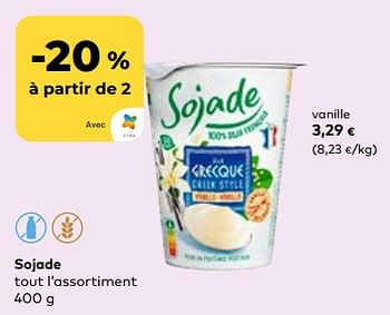 Promotions Sojade vanille - Sojade - Valide de 24/04/2024 à 21/05/2024 chez Bioplanet