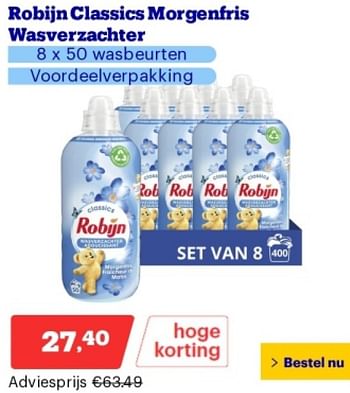 Promoties Robijn classics morgenfris wasverzachter - Robijn - Geldig van 29/04/2024 tot 05/05/2024 bij Bol.com