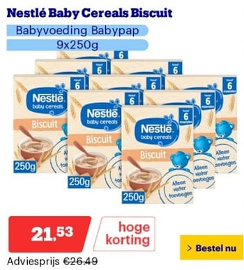 Promoties Nestlé baby cereals biscuit - Nestlé - Geldig van 29/04/2024 tot 05/05/2024 bij Bol.com