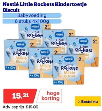Promoties Nestle little rockets kindertoetje biscuit - Nestlé - Geldig van 29/04/2024 tot 05/05/2024 bij Bol.com