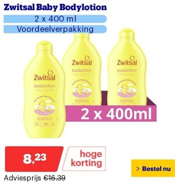 Promotions Zwitsal baby bodylotion - Zwitsal - Valide de 29/04/2024 à 05/05/2024 chez Bol.com