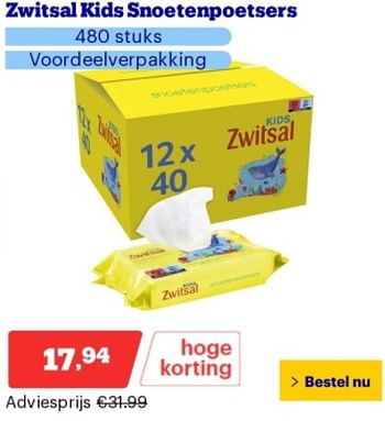 Promoties Zwitsal kids snoetenpoetsers - Zwitsal - Geldig van 29/04/2024 tot 05/05/2024 bij Bol.com