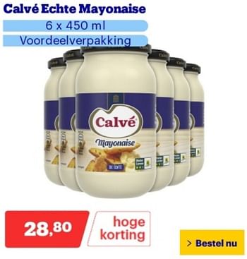 Promotions Calvé echte mayonaise - Calve - Valide de 29/04/2024 à 05/05/2024 chez Bol.com