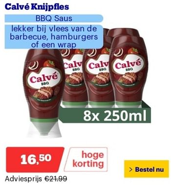 Promotions Calvé knijpfles - Calve - Valide de 29/04/2024 à 05/05/2024 chez Bol.com