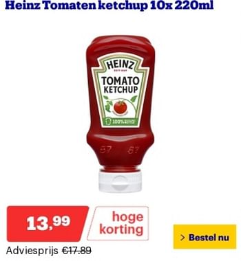 Promotions Heinz tomaten ketchup - Heinz - Valide de 29/04/2024 à 05/05/2024 chez Bol.com