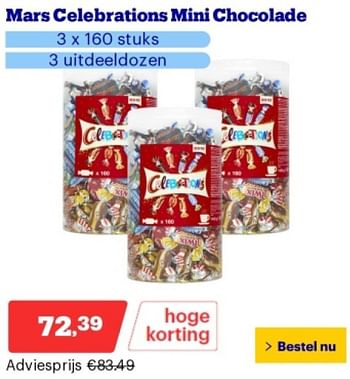Promotions Mars celebrations mini chocolade - Mars - Valide de 29/04/2024 à 05/05/2024 chez Bol.com