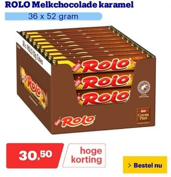 Promoties Rolo melkchocolade karamel - Rolo - Geldig van 29/04/2024 tot 05/05/2024 bij Bol.com
