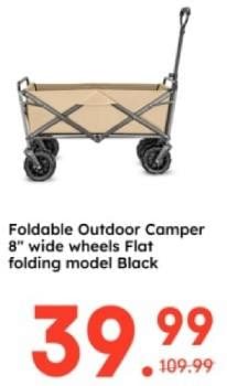 Promoties Foldable outdoor camper wide wheels flat folding model black - Huismerk - Ochama - Geldig van 29/04/2024 tot 11/05/2024 bij Ochama