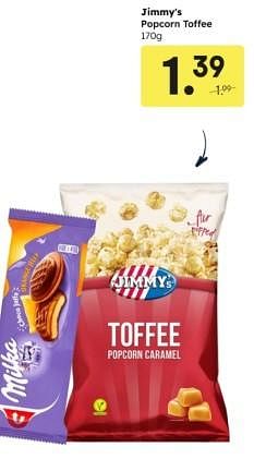 Promoties Jimmy`s popcorn toffee - Jimmy's - Geldig van 29/04/2024 tot 11/05/2024 bij Ochama