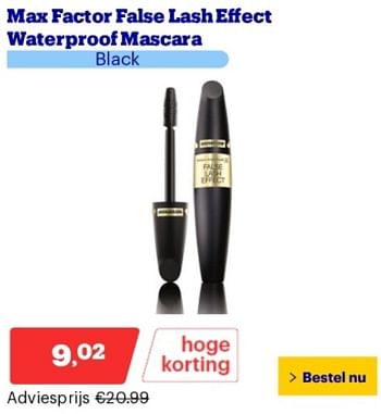 Promoties Max factor false lash effect aterproof mascara - Max Factor - Geldig van 29/04/2024 tot 05/05/2024 bij Bol.com