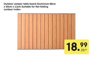 Promotions Outdoor camper table board aluminium suitable for flat folding outdoor trollev - Produit maison - Ochama - Valide de 29/04/2024 à 11/05/2024 chez Ochama