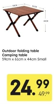 Promotions Outdoor folding table camping table - Produit maison - Ochama - Valide de 29/04/2024 à 11/05/2024 chez Ochama