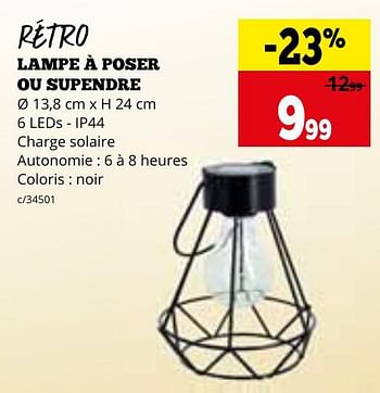 Promoties Rétro lampe à poser ou supendre - Huismerk - Dema - Geldig van 29/04/2024 tot 02/06/2024 bij Dema