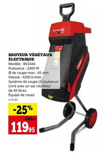 Promoties Broyeur végétaux électrique - Garden Technic - Geldig van 29/04/2024 tot 02/06/2024 bij Dema