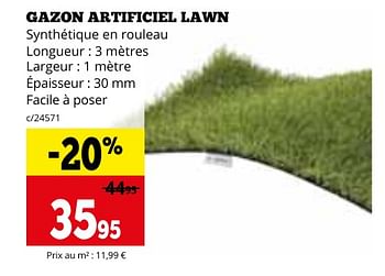 Promotions Gazon artificiel lawn - Produit maison - Dema - Valide de 29/04/2024 à 02/06/2024 chez Dema