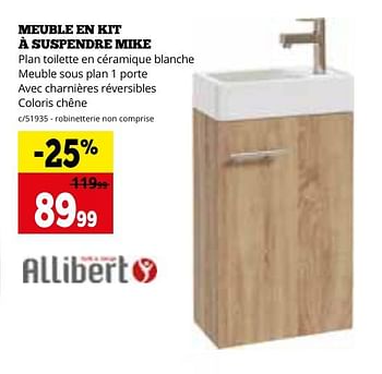 Promoties Meuble en kit à suspendre mike - Allibert - Geldig van 29/04/2024 tot 02/06/2024 bij Dema