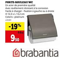 Promotions Porte rouleau wc - Brabantia - Valide de 29/04/2024 à 02/06/2024 chez Dema